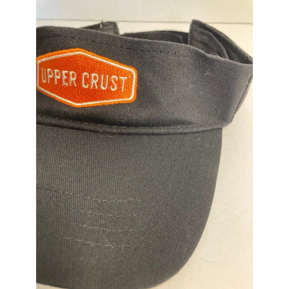 Upper Crust Visor Cap Hat Black Twill Adjustable Employee Promo Cap Pizza‎